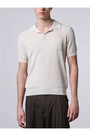 Polo a coste in puro cotone beige ROBERTO COLLINA | 261MYA1312403